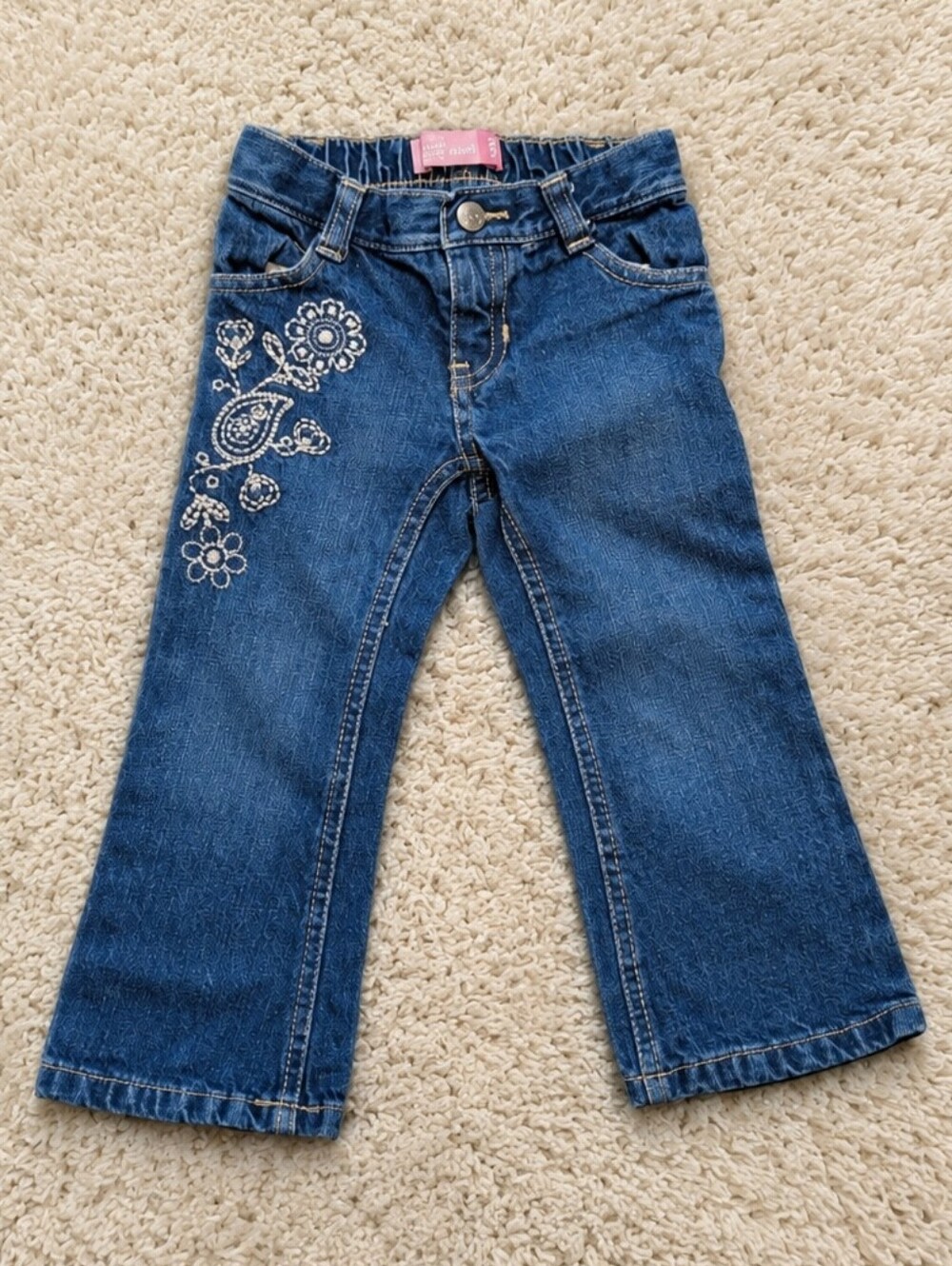 Old Navy Embroidered Bootcut Flared Denim Jeans Toddler Girl 2T